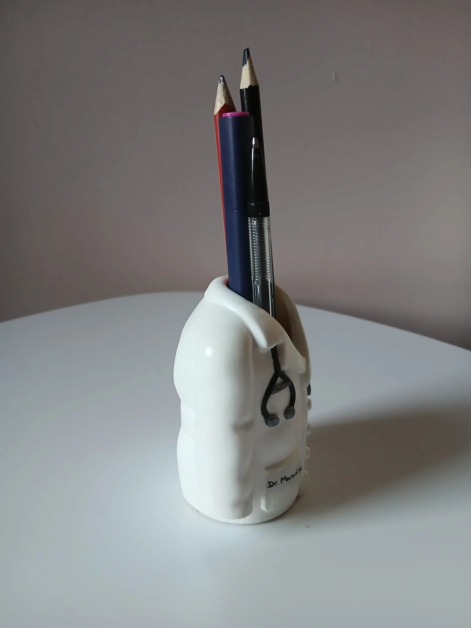 Doctor Pencil Holder - Side view with pencils2.jpg