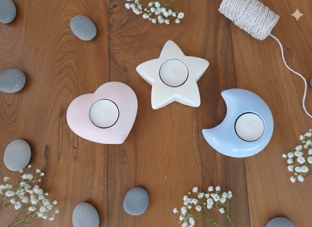 Heart, Star and Moon Tealight Holder