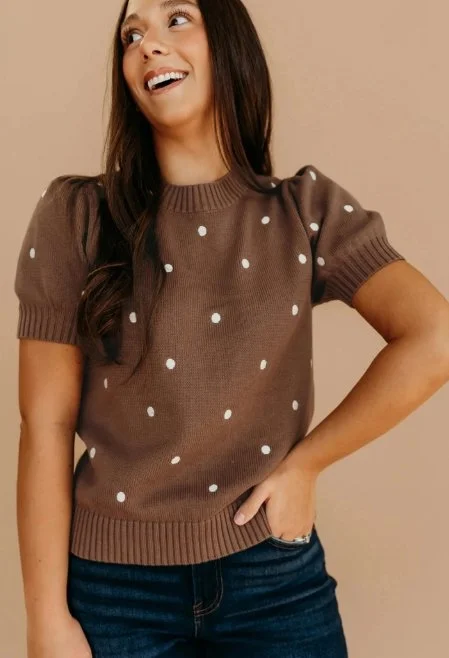 Brown Polka Dot Sweater
