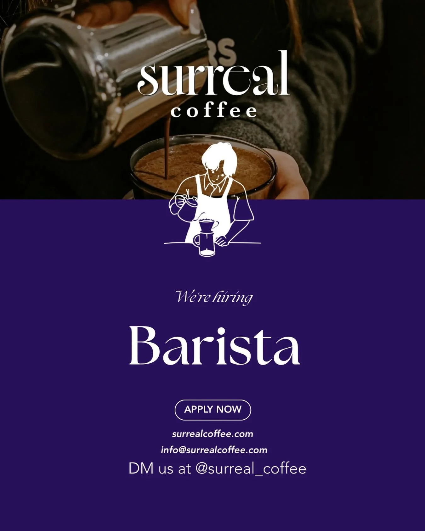 NOW HIRING part-time barista☁️☁️☁️☁️
