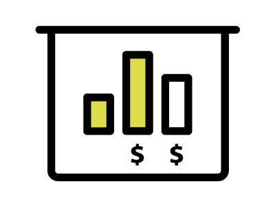 bar chart with dollar signs
