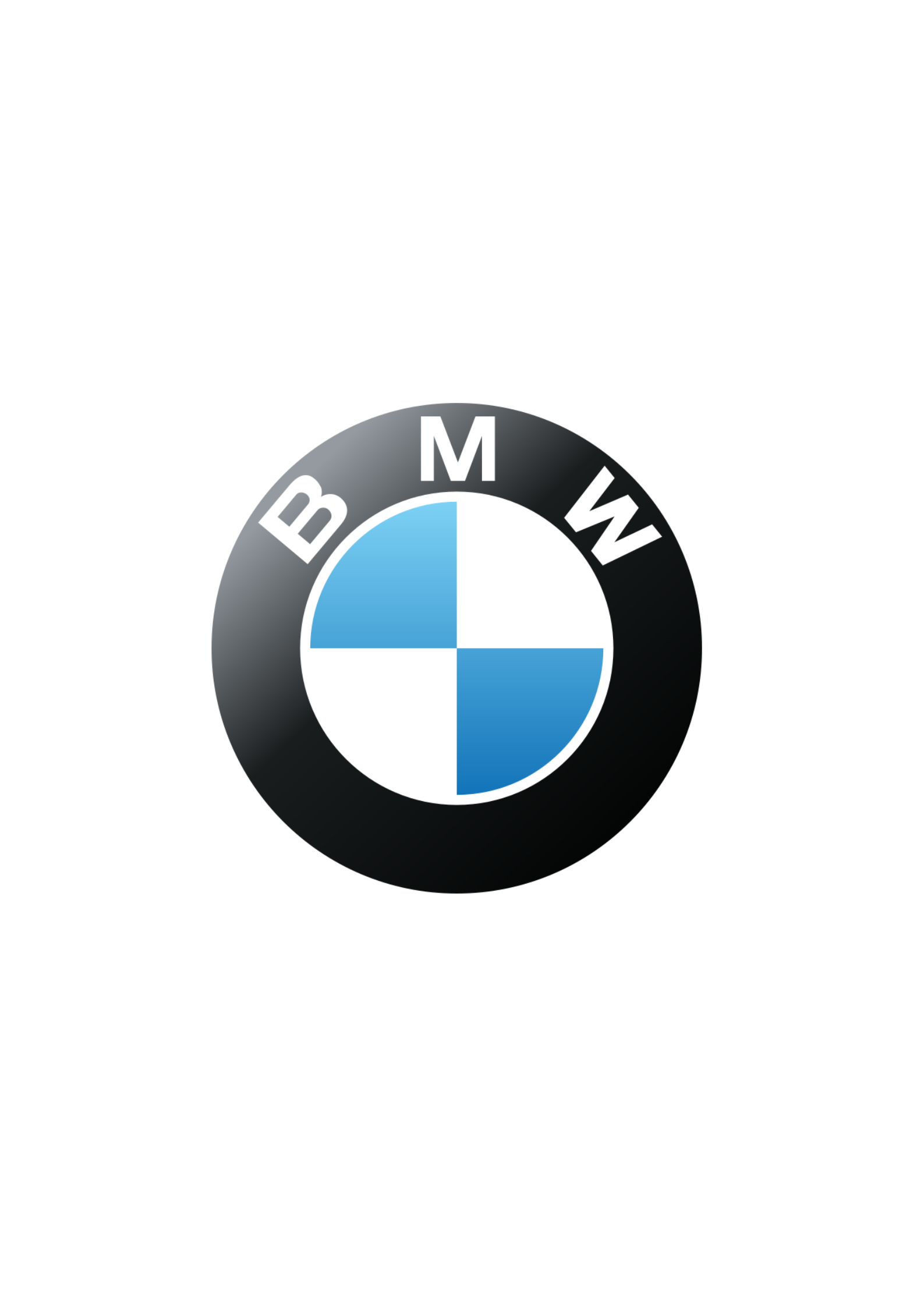 BMW logo with a black circle and blue and white quadrants in the center.