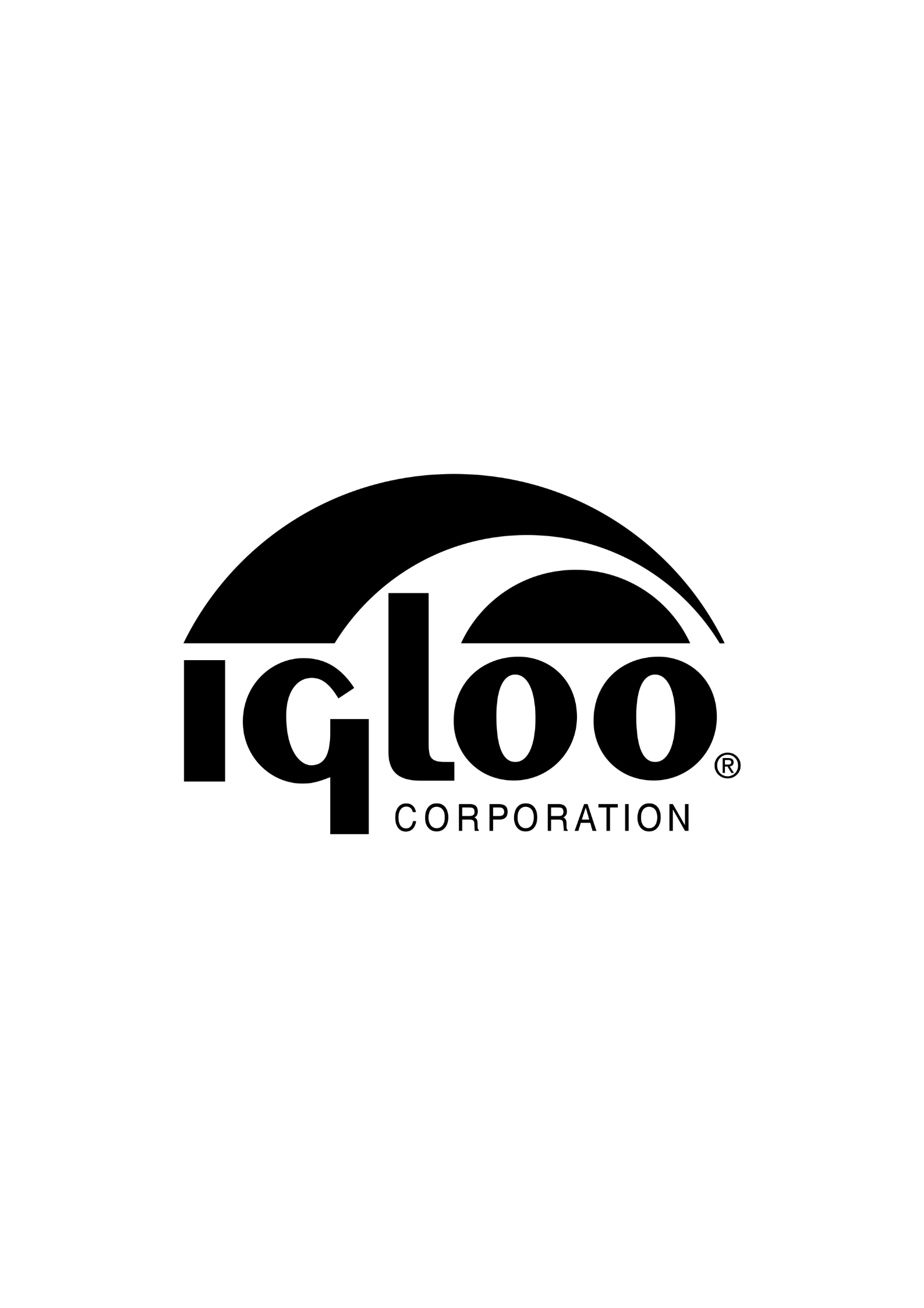 Logo of Igloo Corporation in black and white, featuring a stylized igloo shape above the company name.