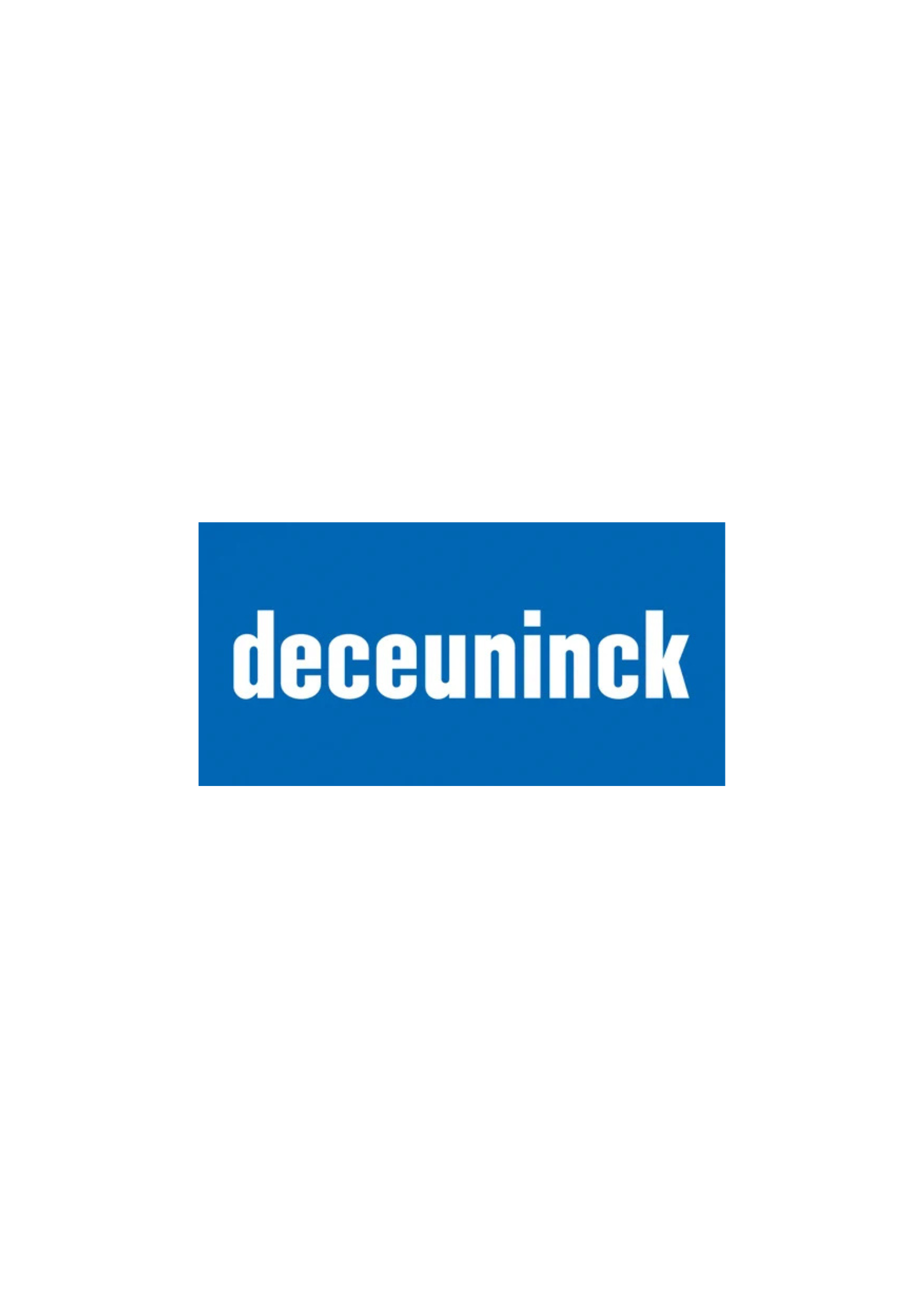 Deceuninck logo with white text on a blue background.