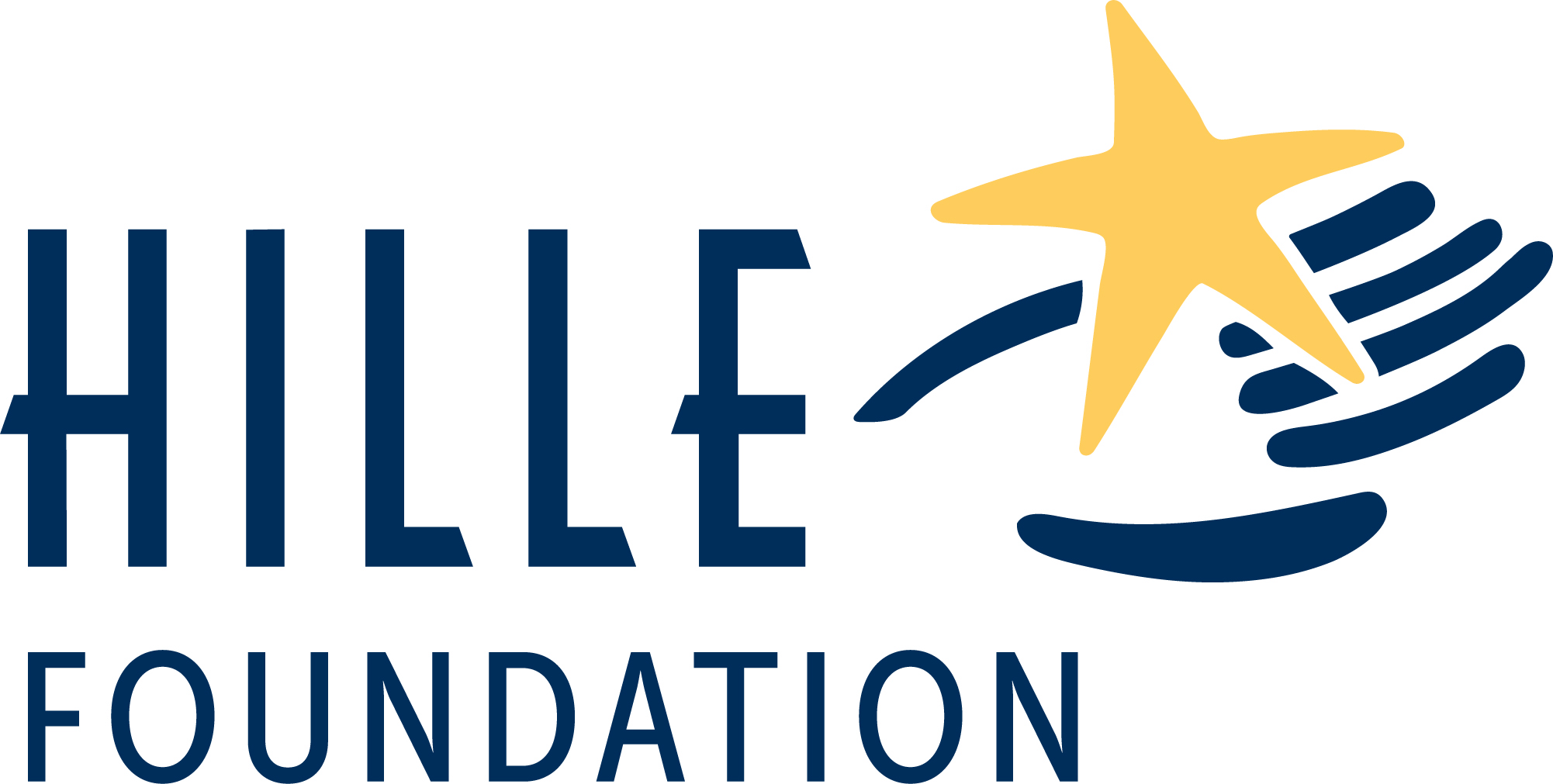 Hillel Foundation logo featuring the word 'Hillel' in blue with a stylized yellow starfish and a blue circle made of curved lines.