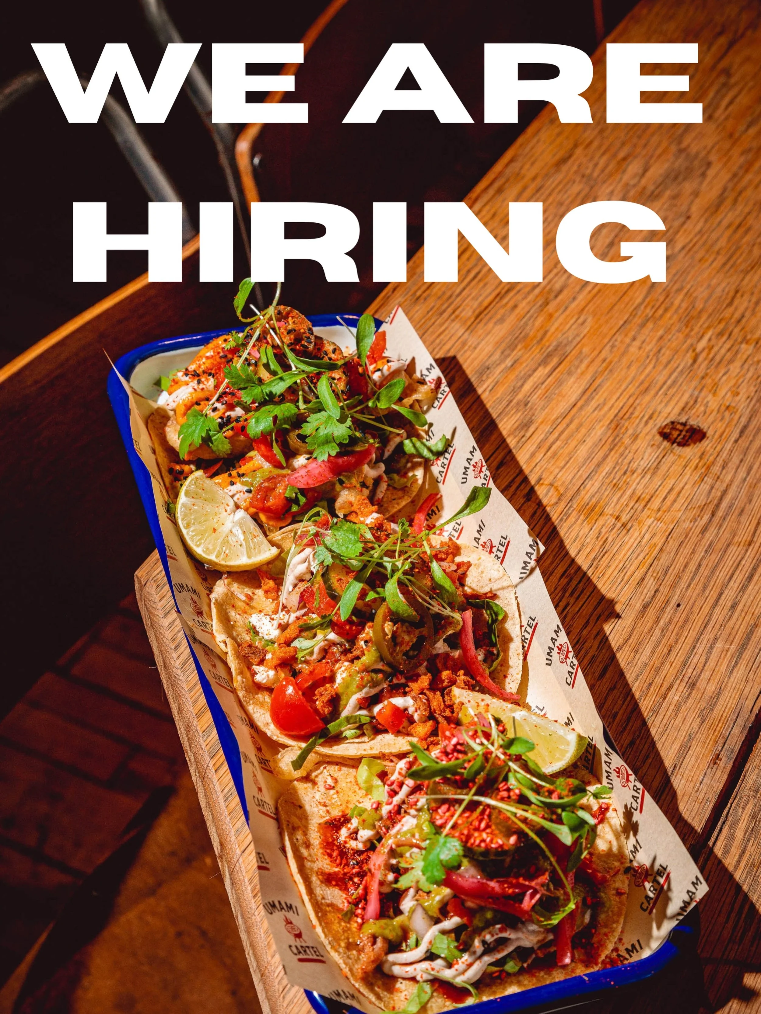 WE&rsquo;RE HIRING A CHEF🧑&zwj;🍳

Join our street food team 🌮

Are you passionate about food, full of creativity?

We&rsquo;re looking for a talented and enthusiastic chef to join our growing street food team!

Dm us or email us at  hello@umamicar