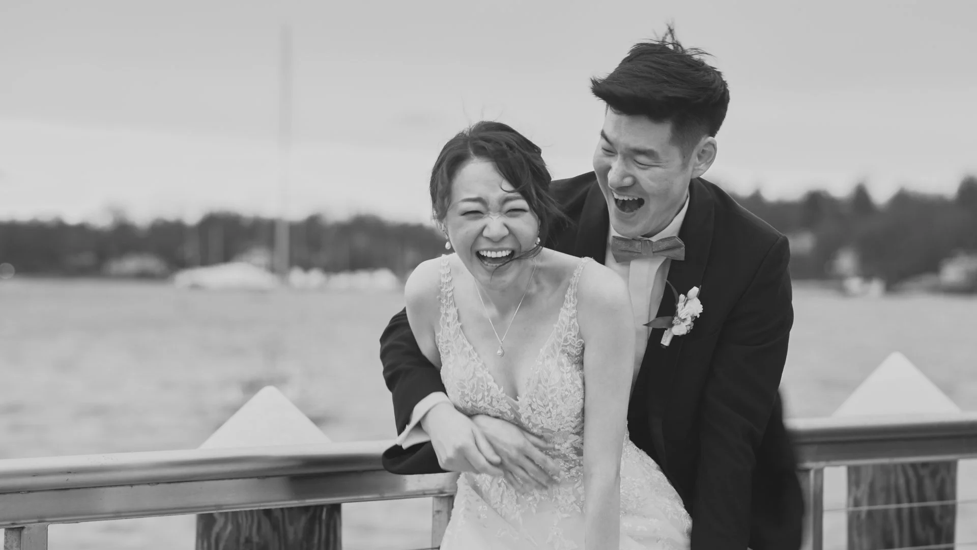 Married couple in love laughing