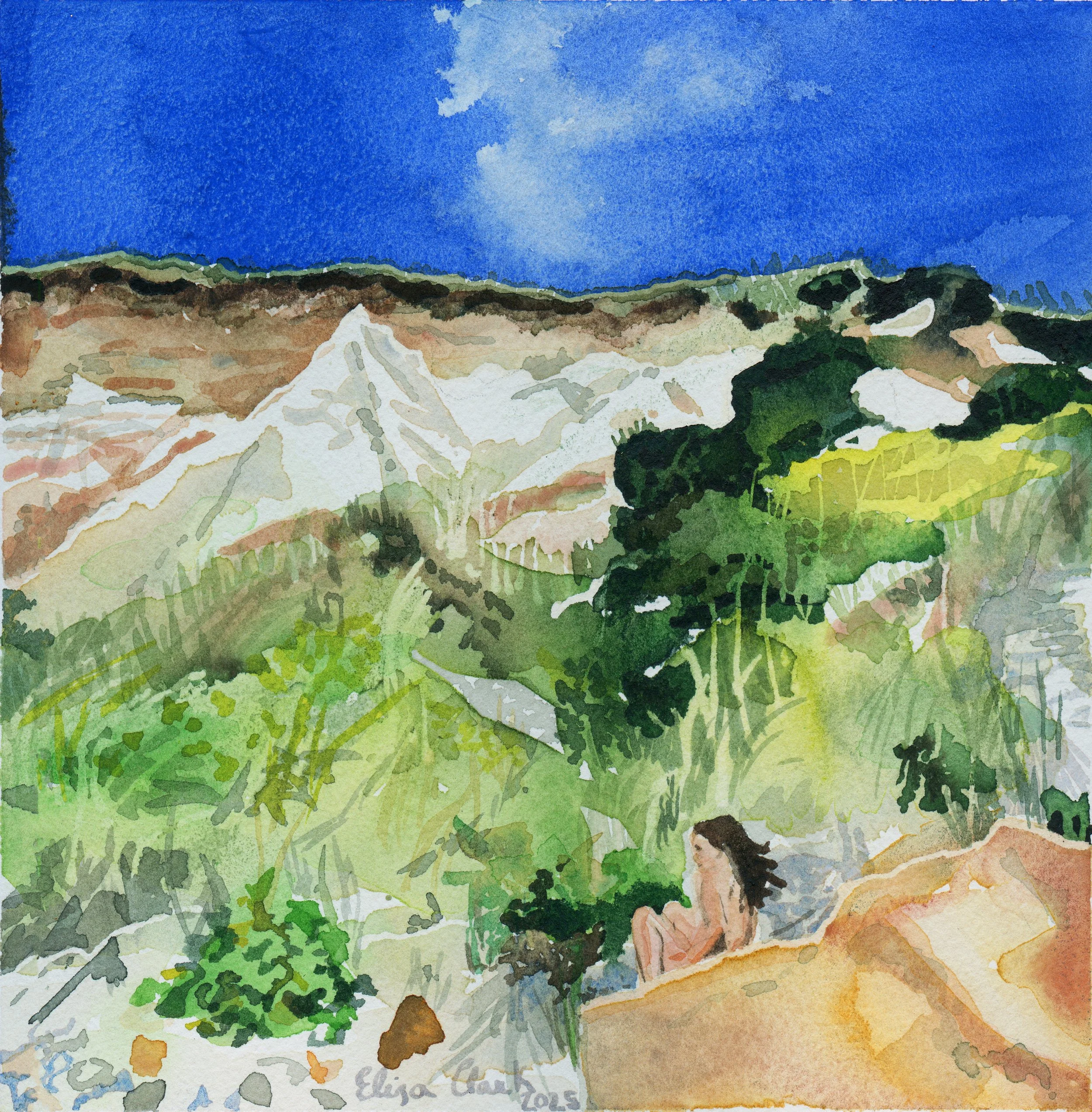 Aquinnah Child / watercolor on paper / 9 x 9 inches / 2025