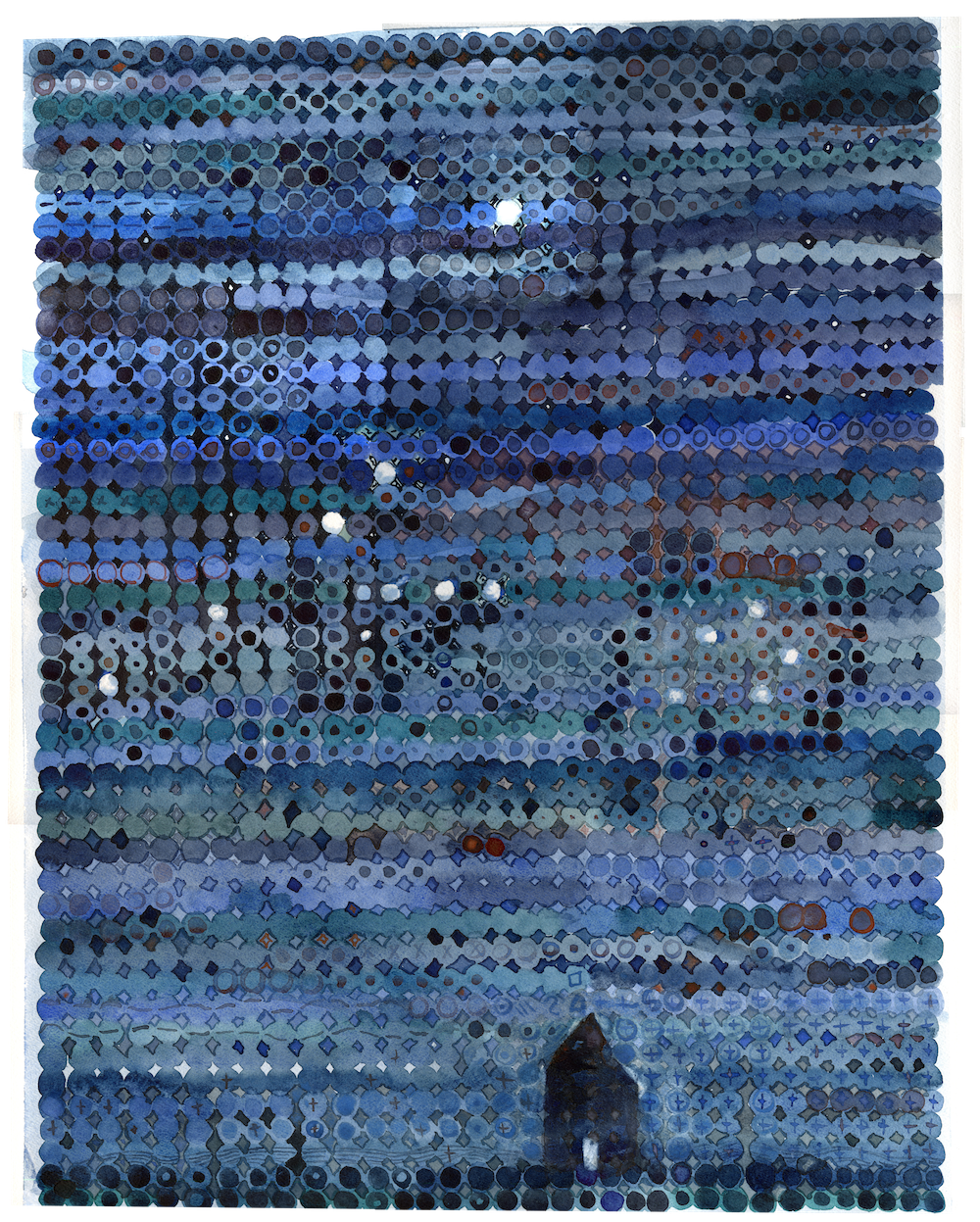Pisces over field / watercolor on paper / 19 x 25 inches / 2026