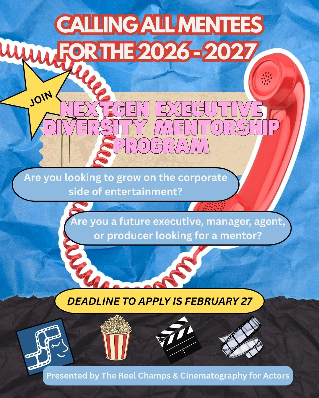 📞Calling all future decision-makers looking for a mentor✨ 

The NEXTGEN: Executive Diversity Mentorship Program applications CLOSE THIS FRIDAY🚨

This program is specifically aimed at people looking to stay on the corporate side of the entertainment