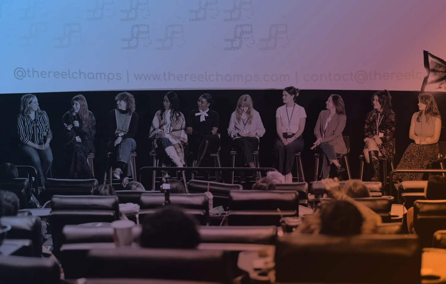 Panel of women and non-binary filmmakers on stage at TRC Shorts Fest