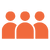 Icon of a group of four people with head and shoulders outlines
