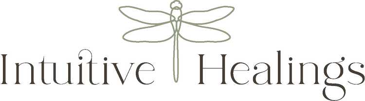 Logo featuring a stylized dragonfly above the words "Intuitive Healings."