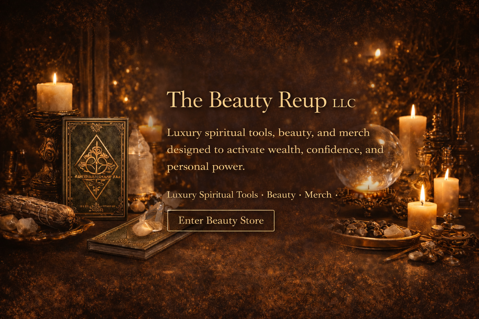 The Beauty Reup LLC, a luxury spiritual tools and beauty store."