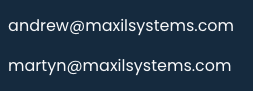 Email addresses: a***@maxilsystems.com and m***@maxilsystems.com