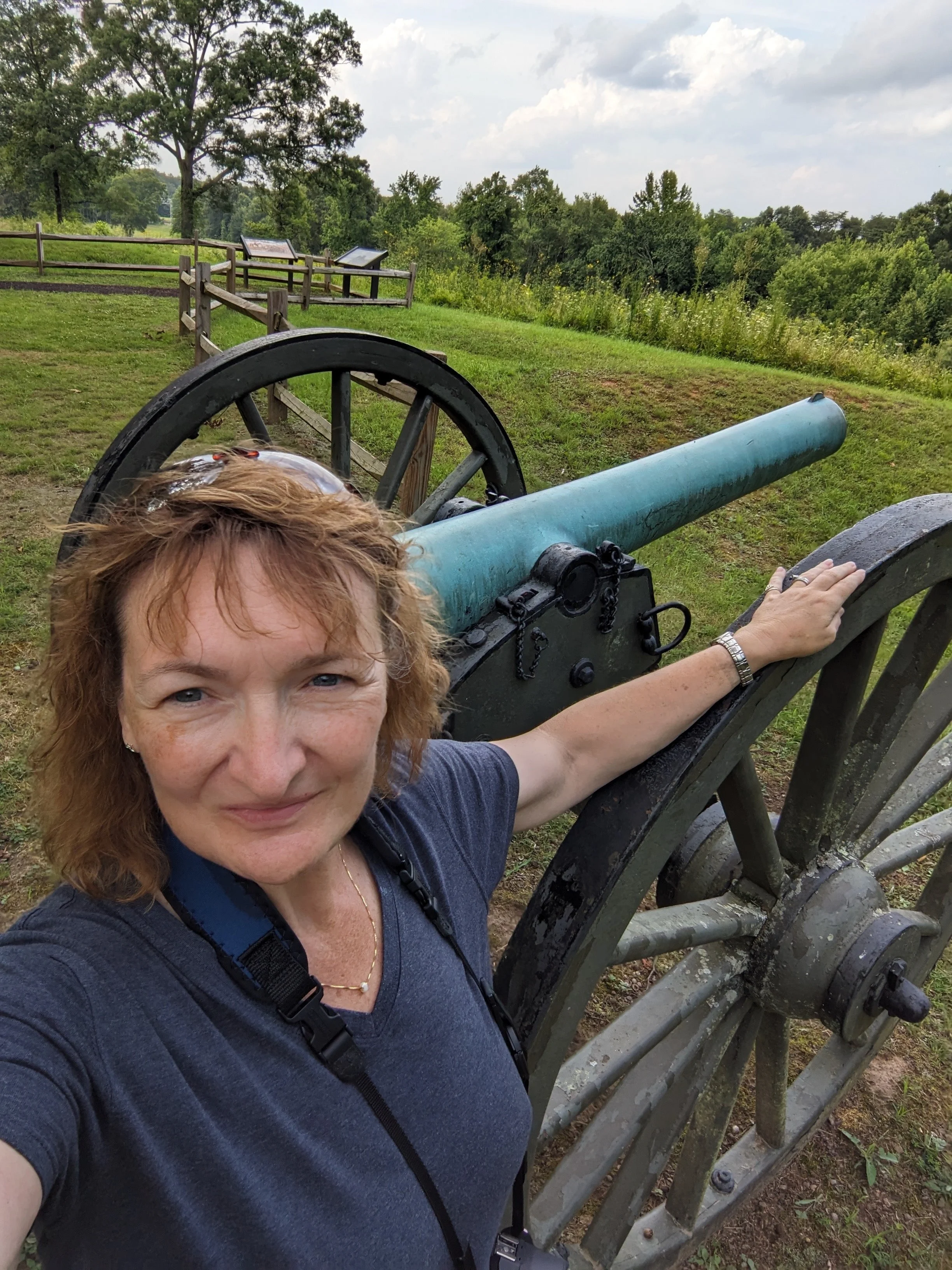 Standing at my 2x Great-grandfather's artillery unit's location at the Fredericksburg National Battlefield in Fredericksburg, VA