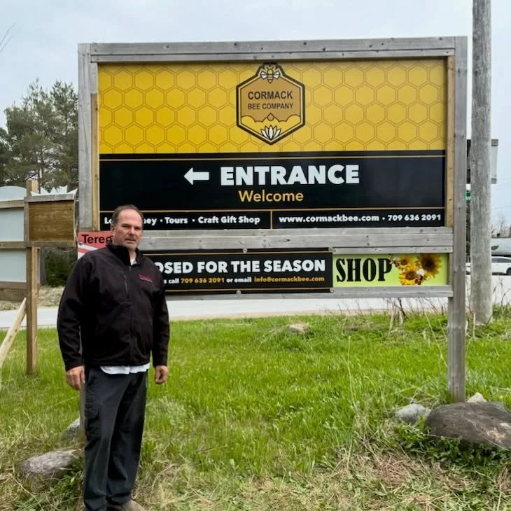A big shout out to Dennis at Blackwood Signs for printing our brand new signs 🐝🍯

We&rsquo;re hoping these make it even easier to find us this summer as you make your way to Cormack Bee Company.

We officially open June 1st, and full opening hours 