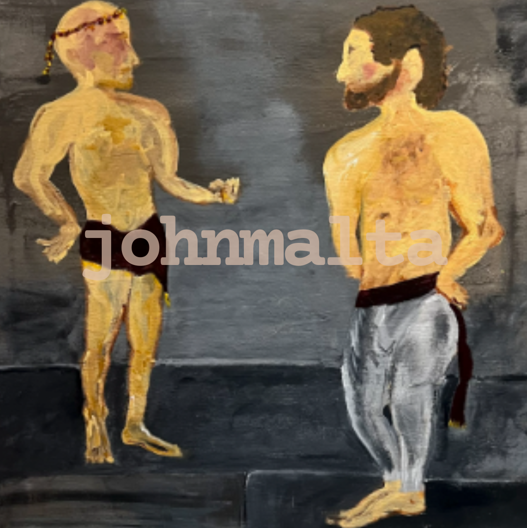 bathhouse: 24x24x6 acrylic on canvas wooden box