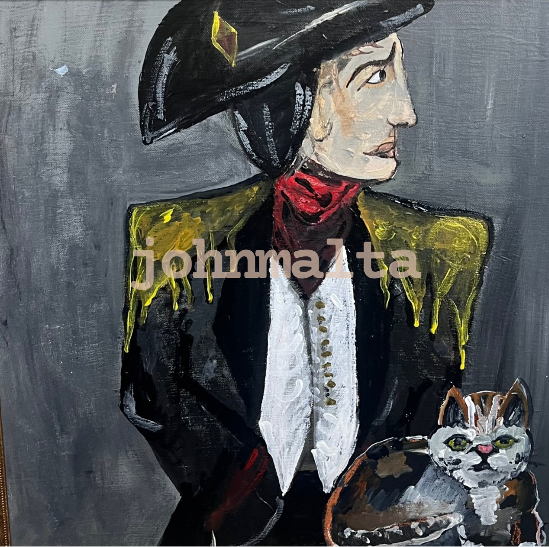 napoleon's cat: 32x32 acrylic on canvas - sold