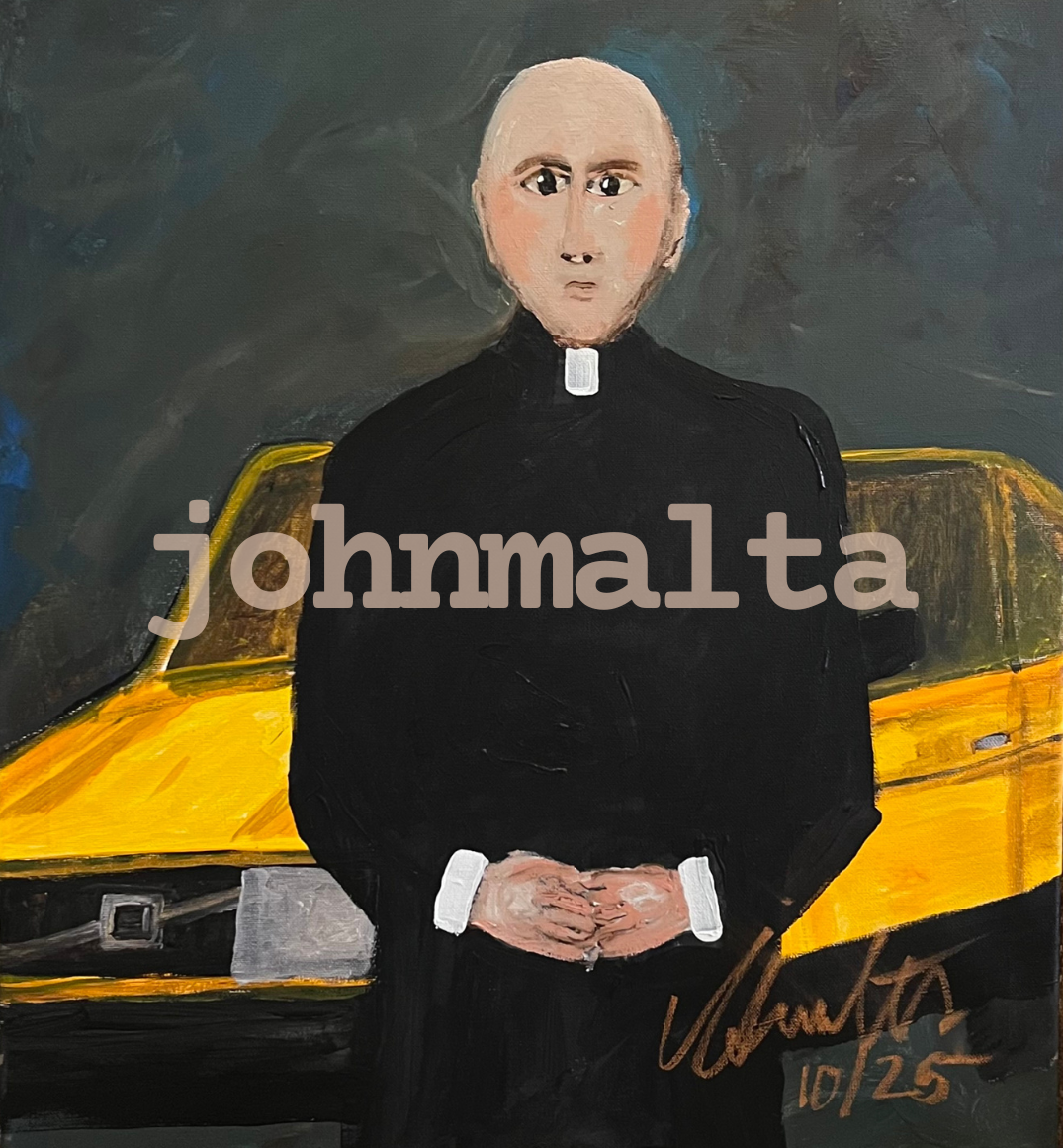 father hurley: 30 x 30 acrylic on canvas