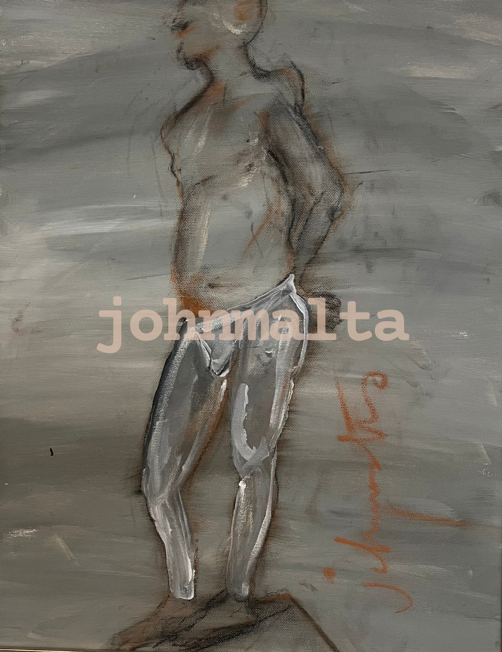 gallaudet university #2: 12 x 15 acrylic and charcoal figure on canvas