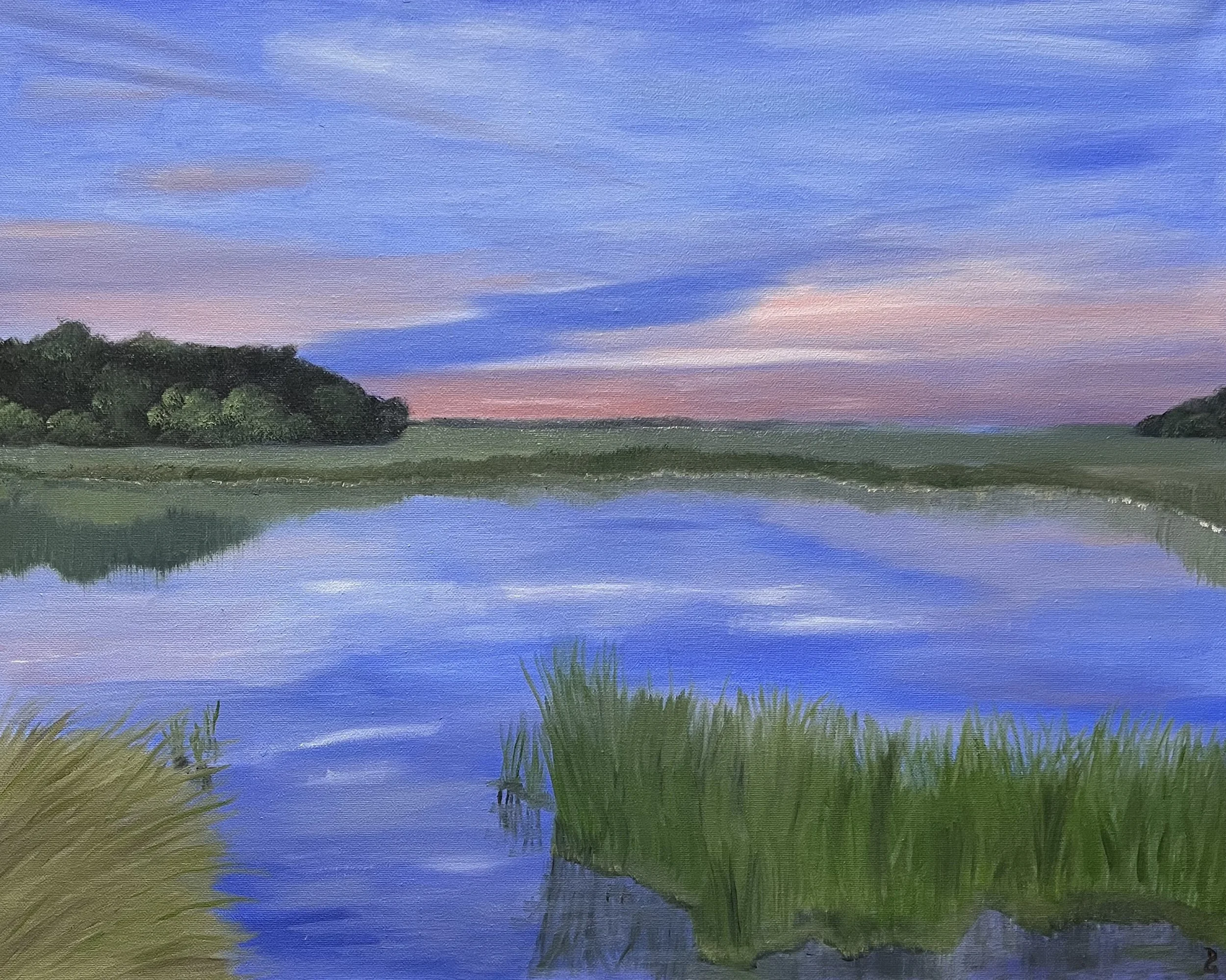 Serene Marshland Sunset