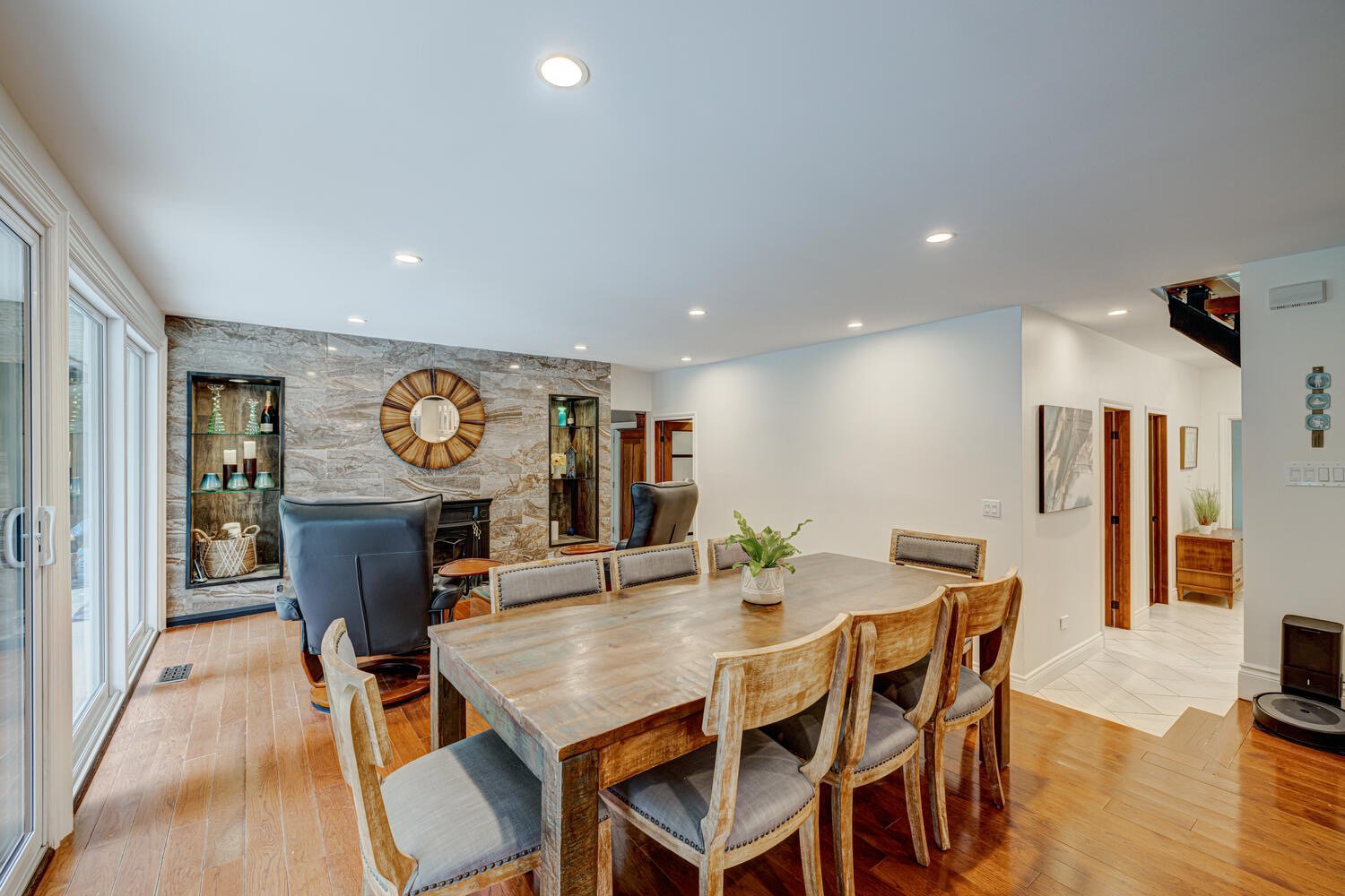 Another after picture of completed living room, highlighting the modern and comfortable atmosphere achieved by Burcon Construction in Komoka, Ontario.
