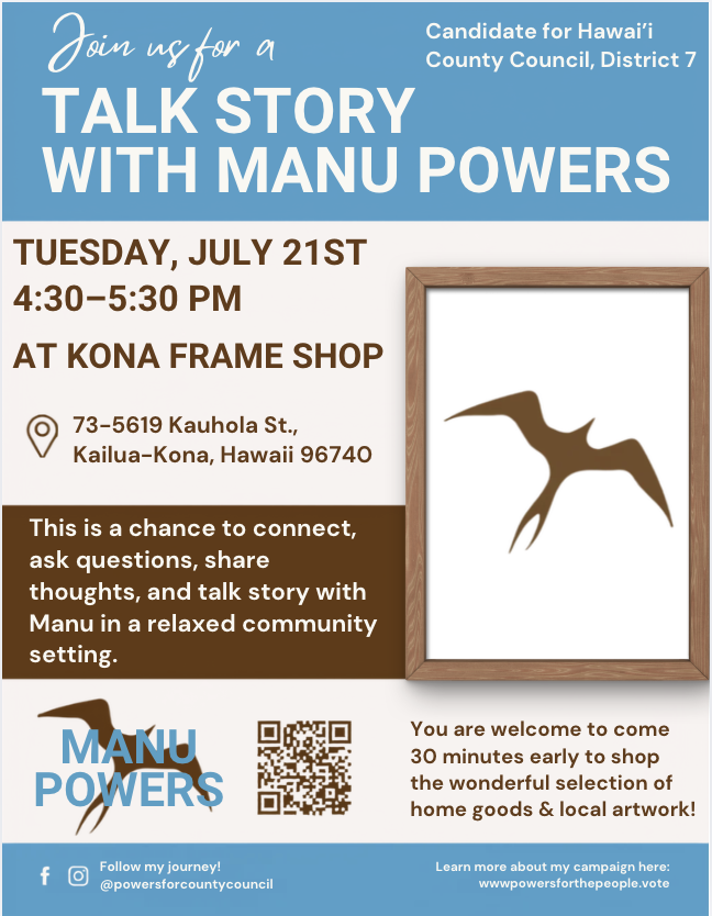 Talk Story at Kona Frame Shop