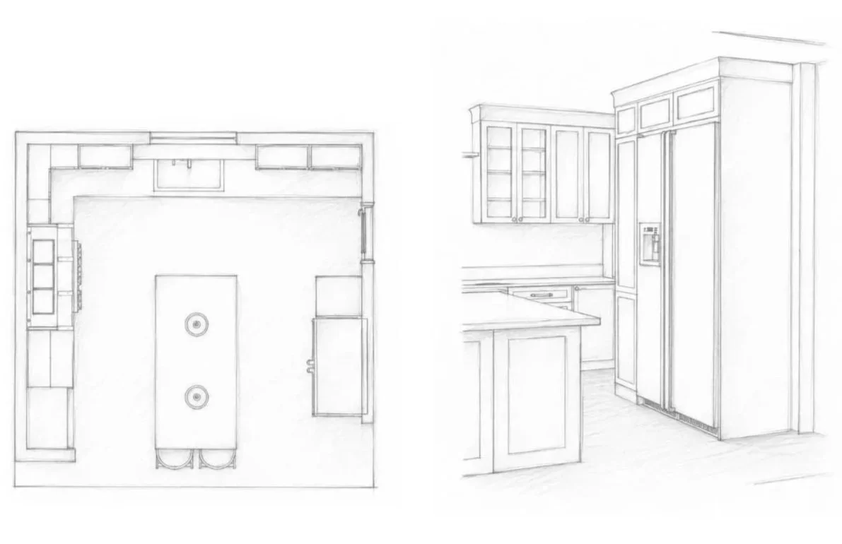 Preliminary layouts and concept sketches.