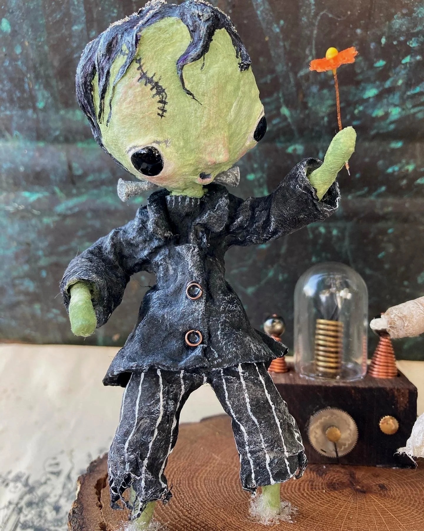 Frankenstein, monster, Halloween monsters, handmade Halloween, folk art