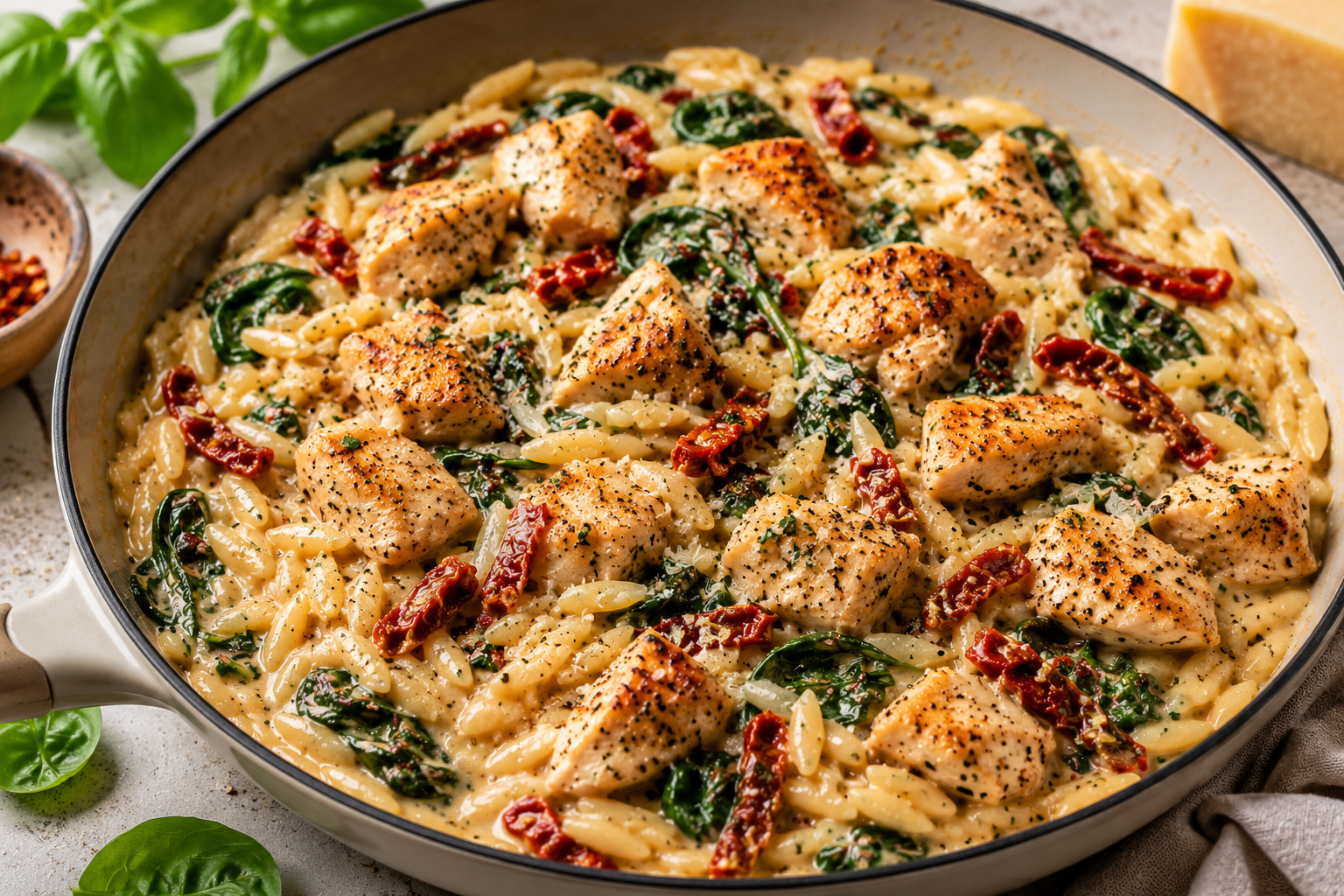Tuscan Chicken Orzo