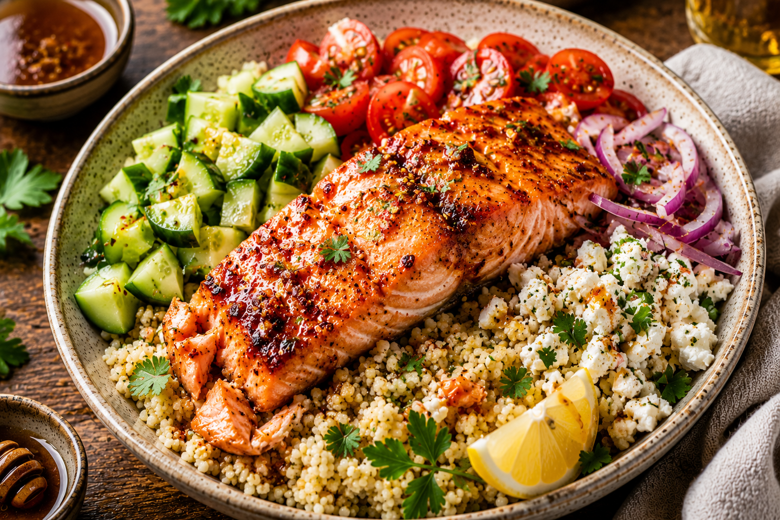Hot Honey Salmon Bowl