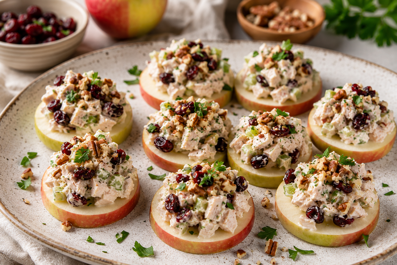 🍏 Cranberry Chicken Apple Bites