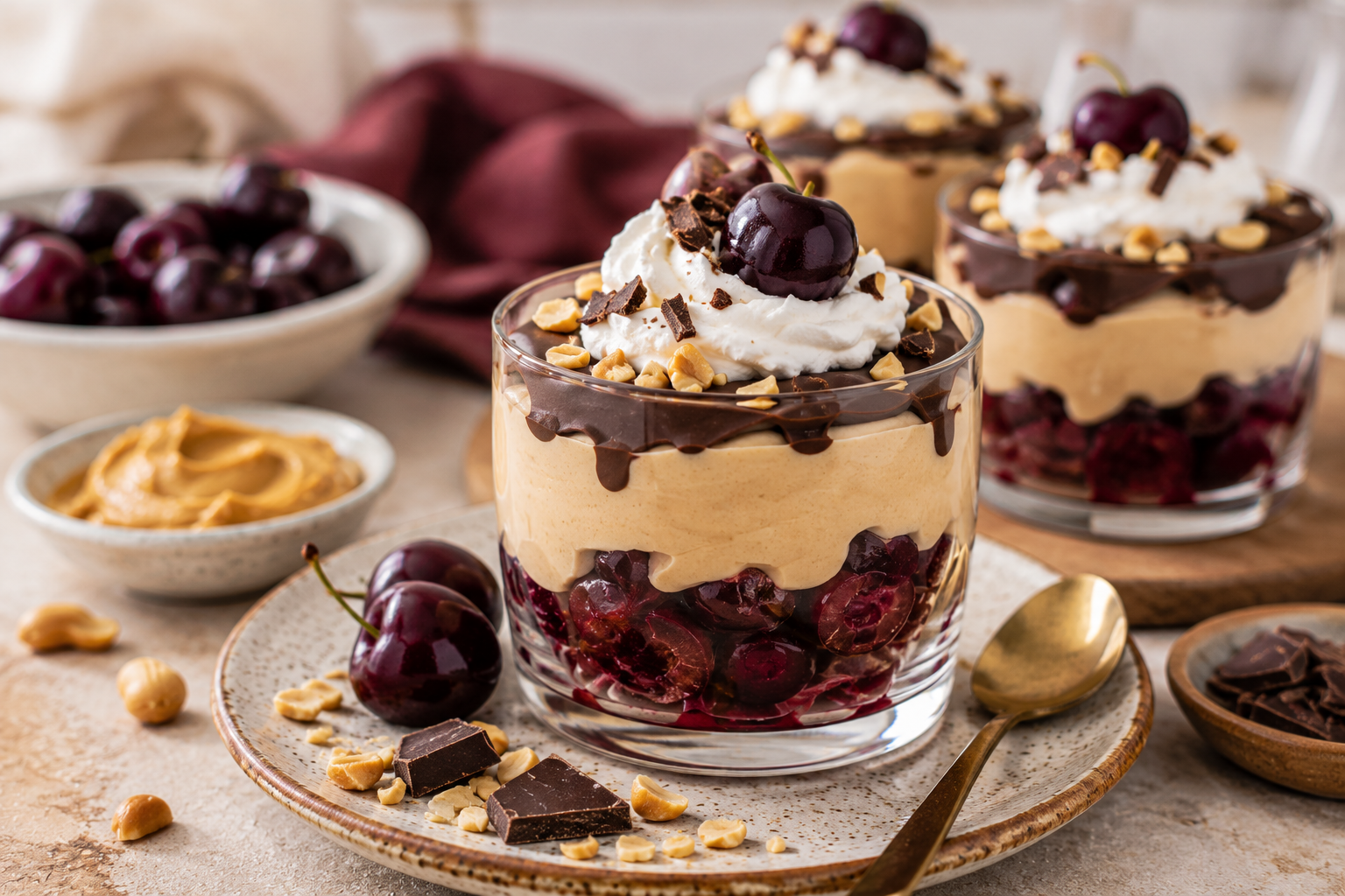 Dark Cherry Chocolate Peanut Butter Cloud 🍒🥜🍫