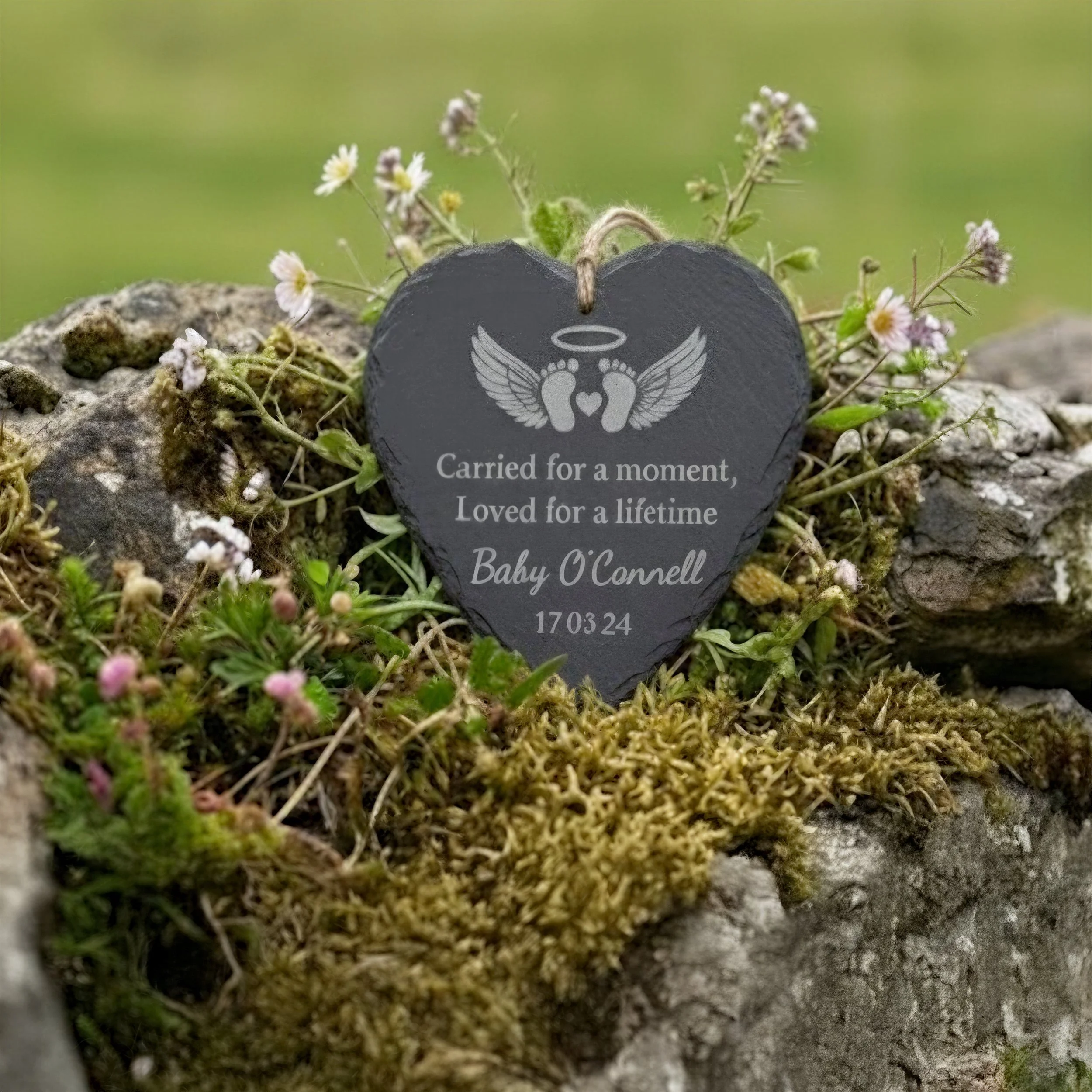 Personalised Memorial Heart Slate