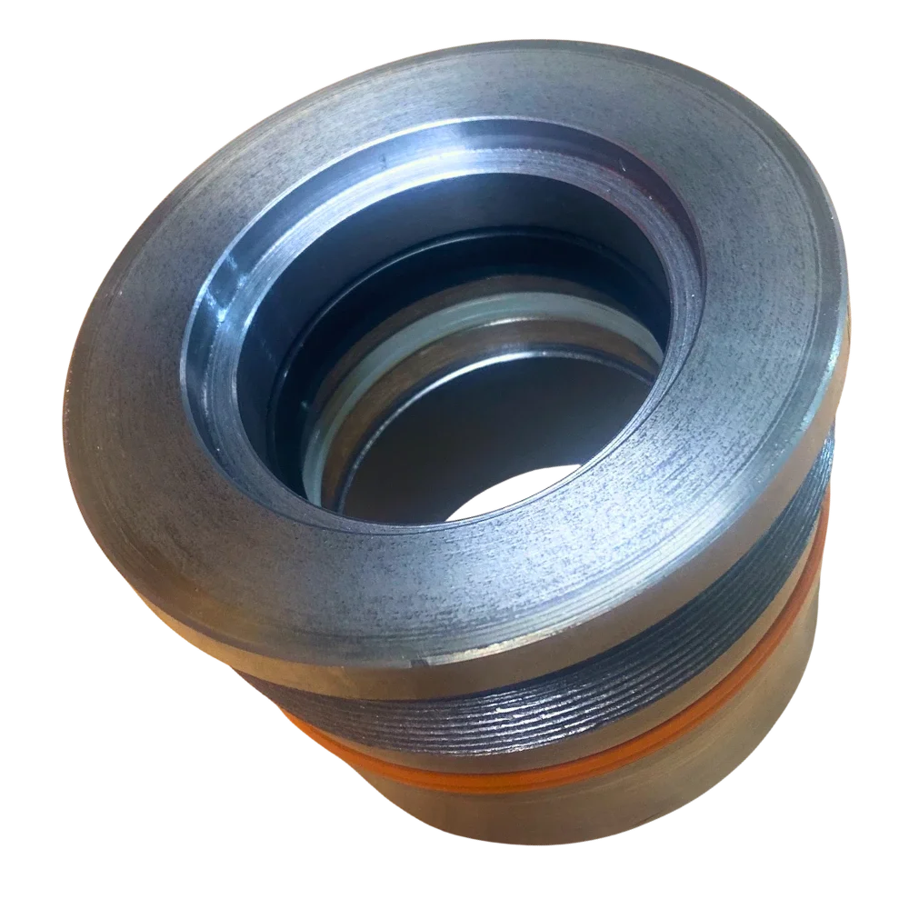 Close-up of a metallic roller bearing.
