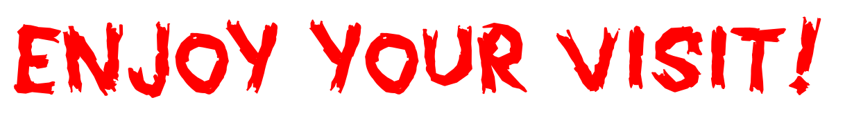 Texto colorido em vermelho que diz "Aproveite sua visita!"