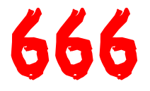 666 o número da besta, que tem a mesma fonte e cor da minha logo e é uma imagem não usada para a homepage.
