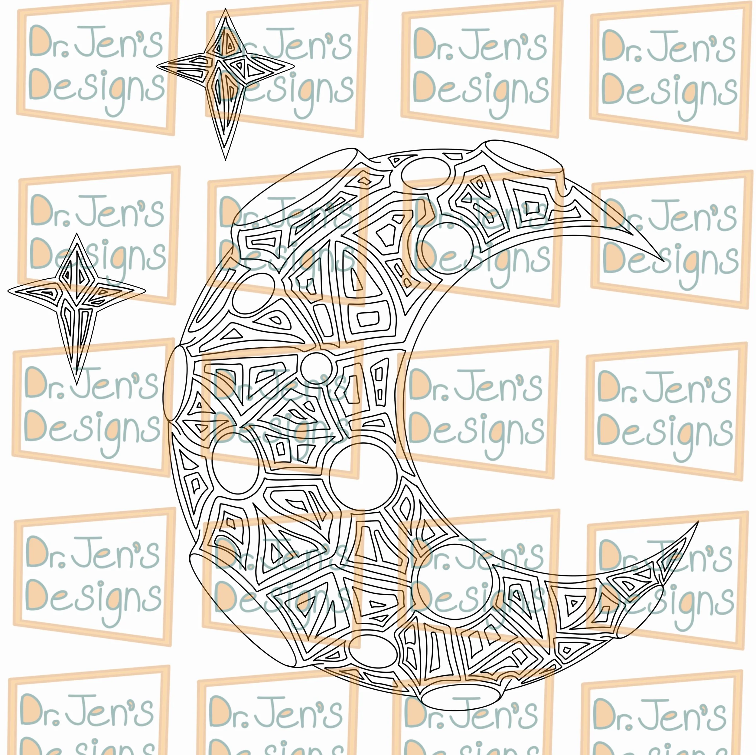 Crescent Moon Coloring Page