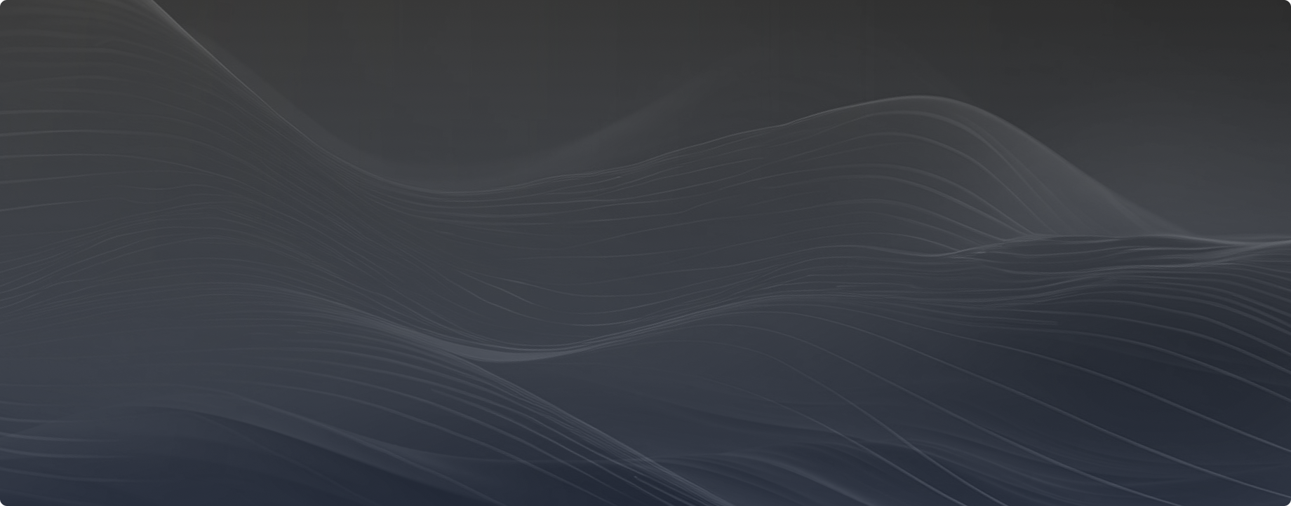 Abstract digital background with flowing white lines and curves on a dark gray background.