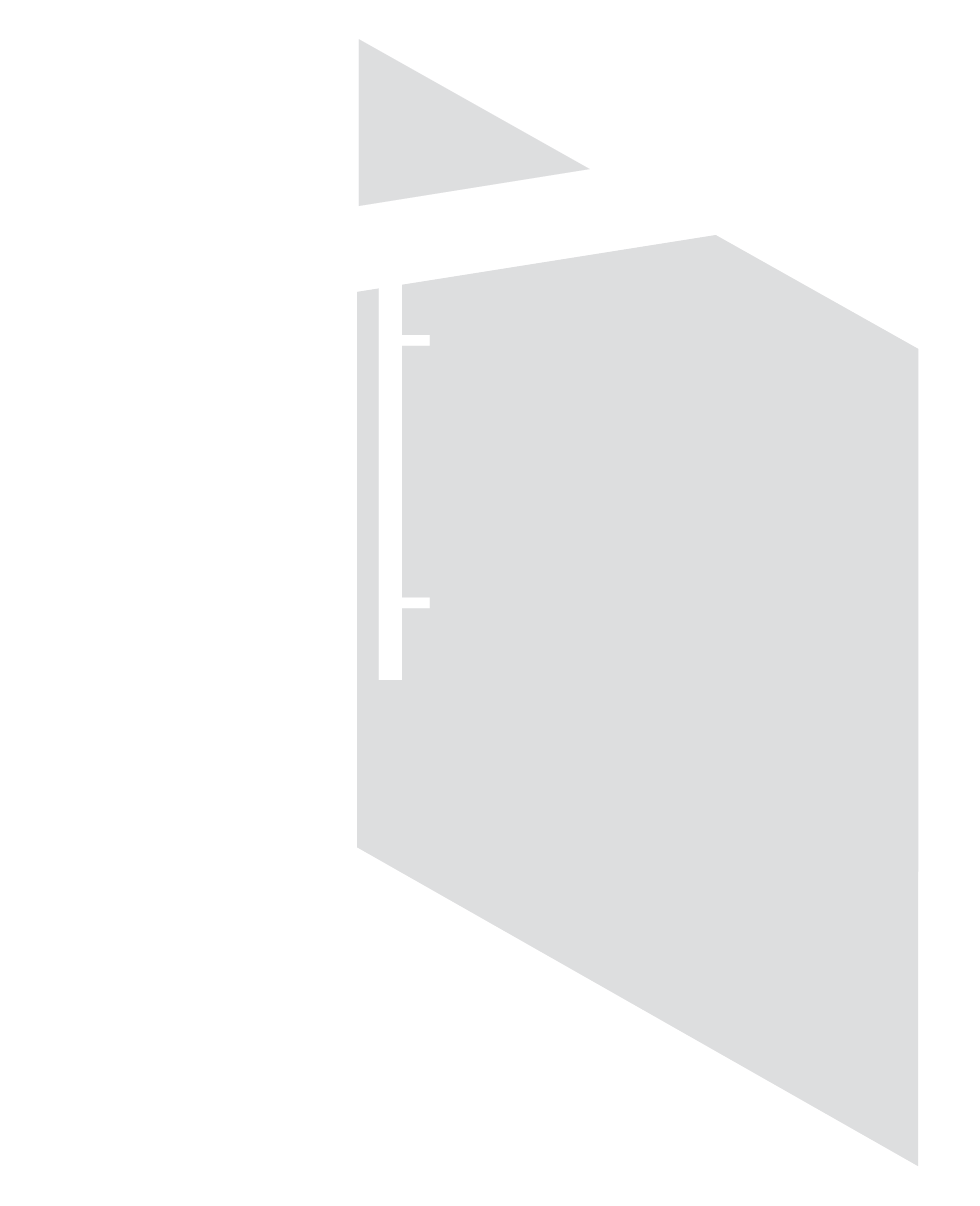 An illustration of an open electrical panel door with a lightning bolt symbol, revealing a blank interior.