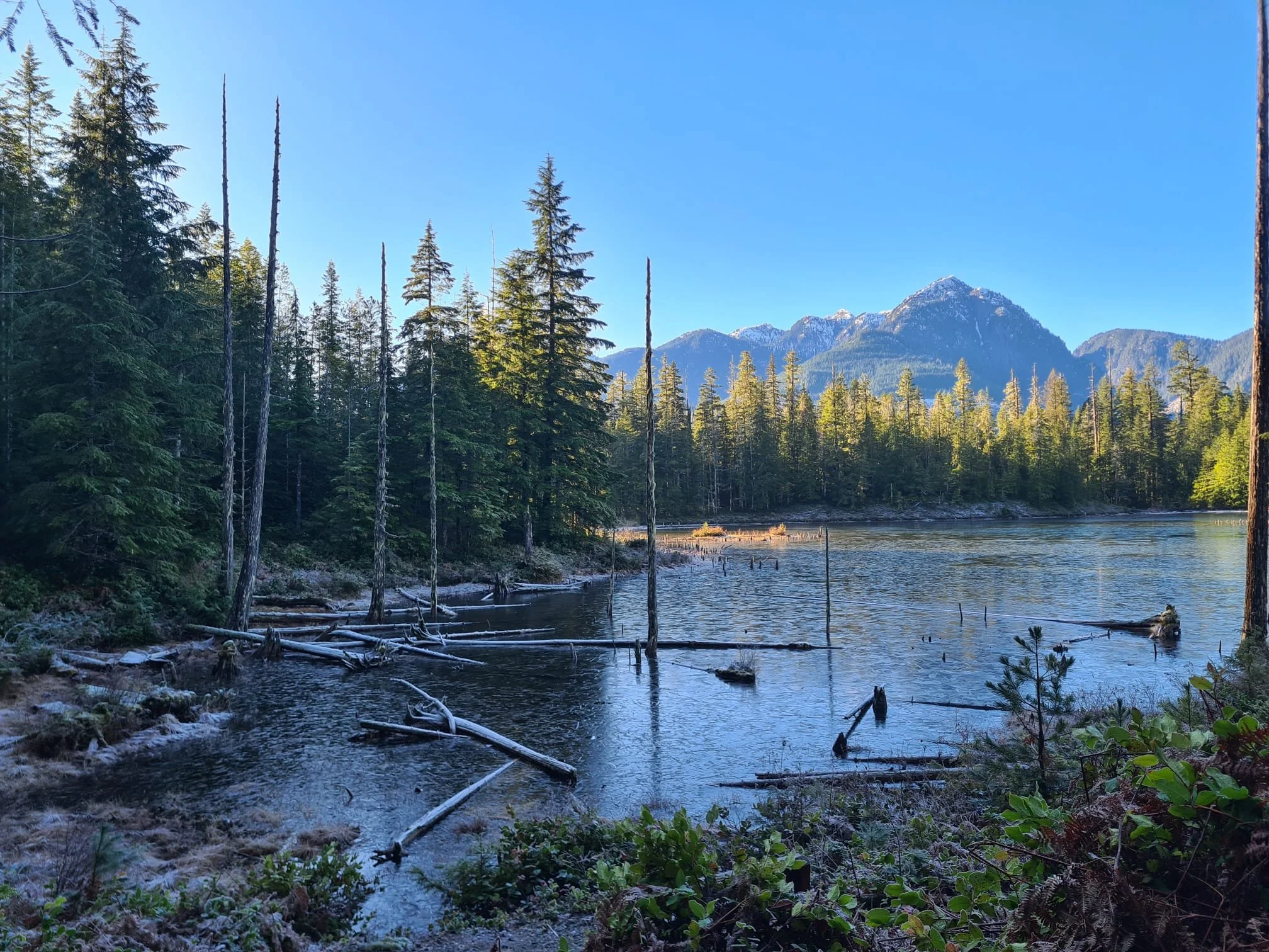 Frozen Scout Lake at the view point. 