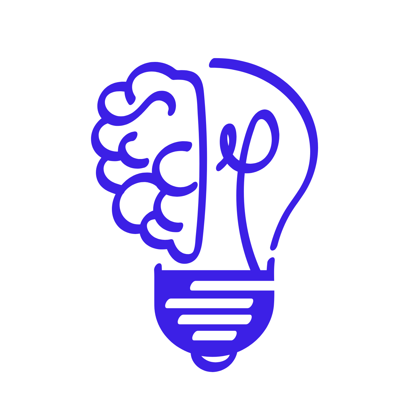 A light bulb with a brain inside, symbolizing ideas or innovation.