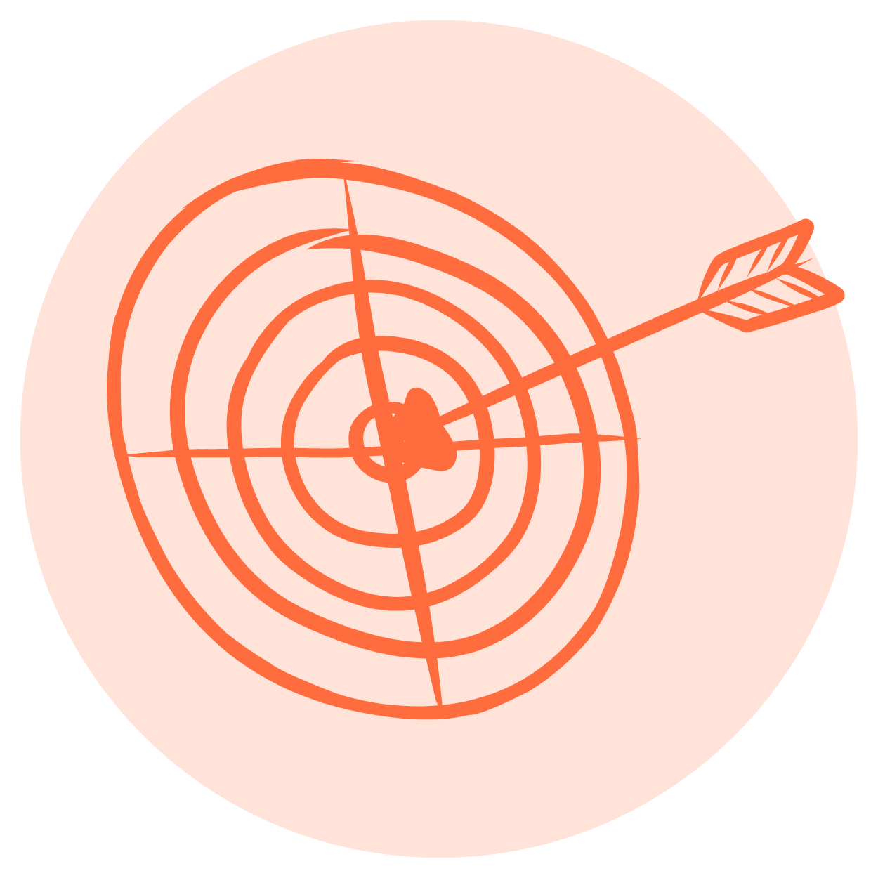 A large, vibrant orange circle with a gradient effect.