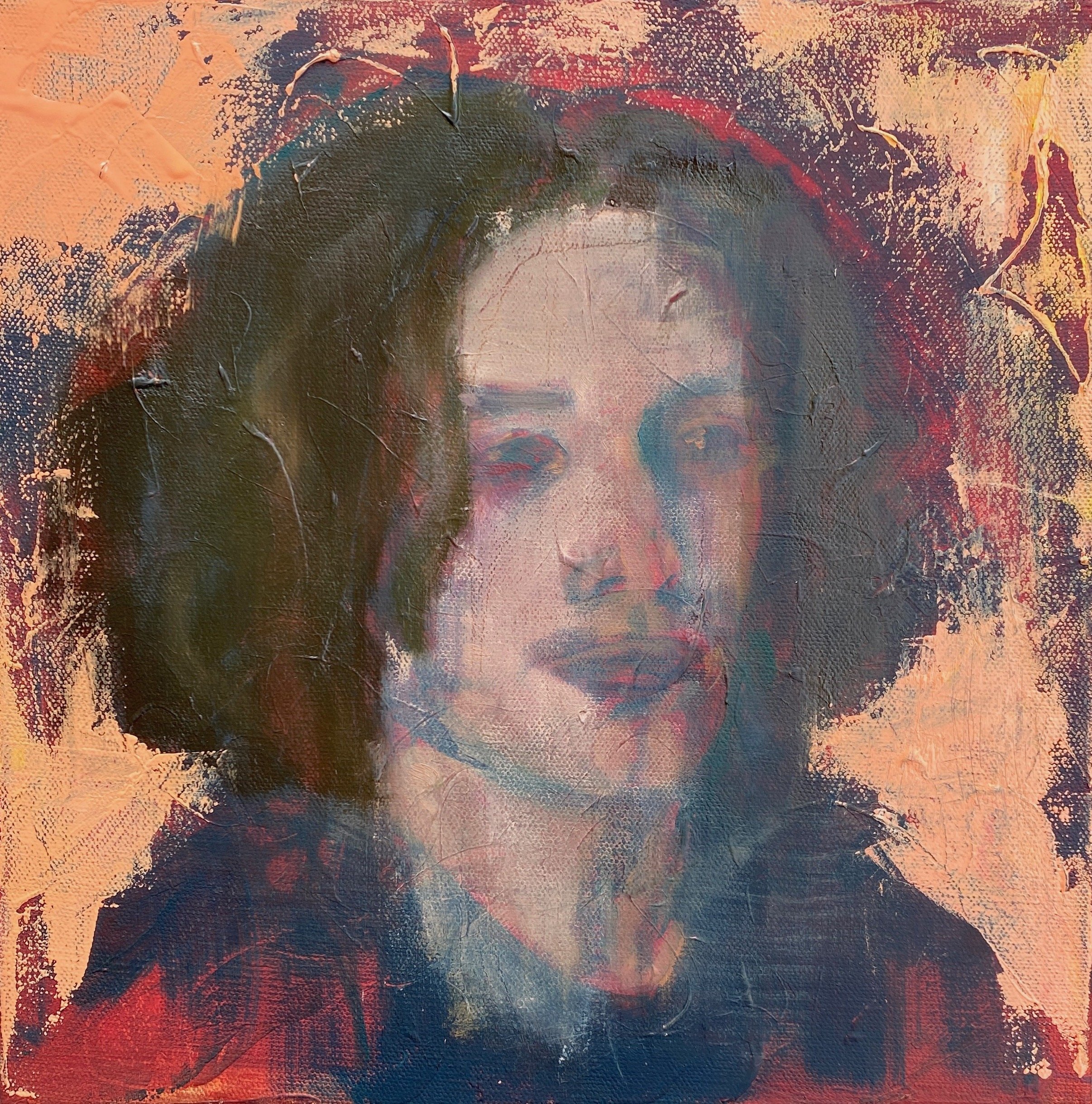 Portrait of an American boy | oil on canvas 12"x12"
