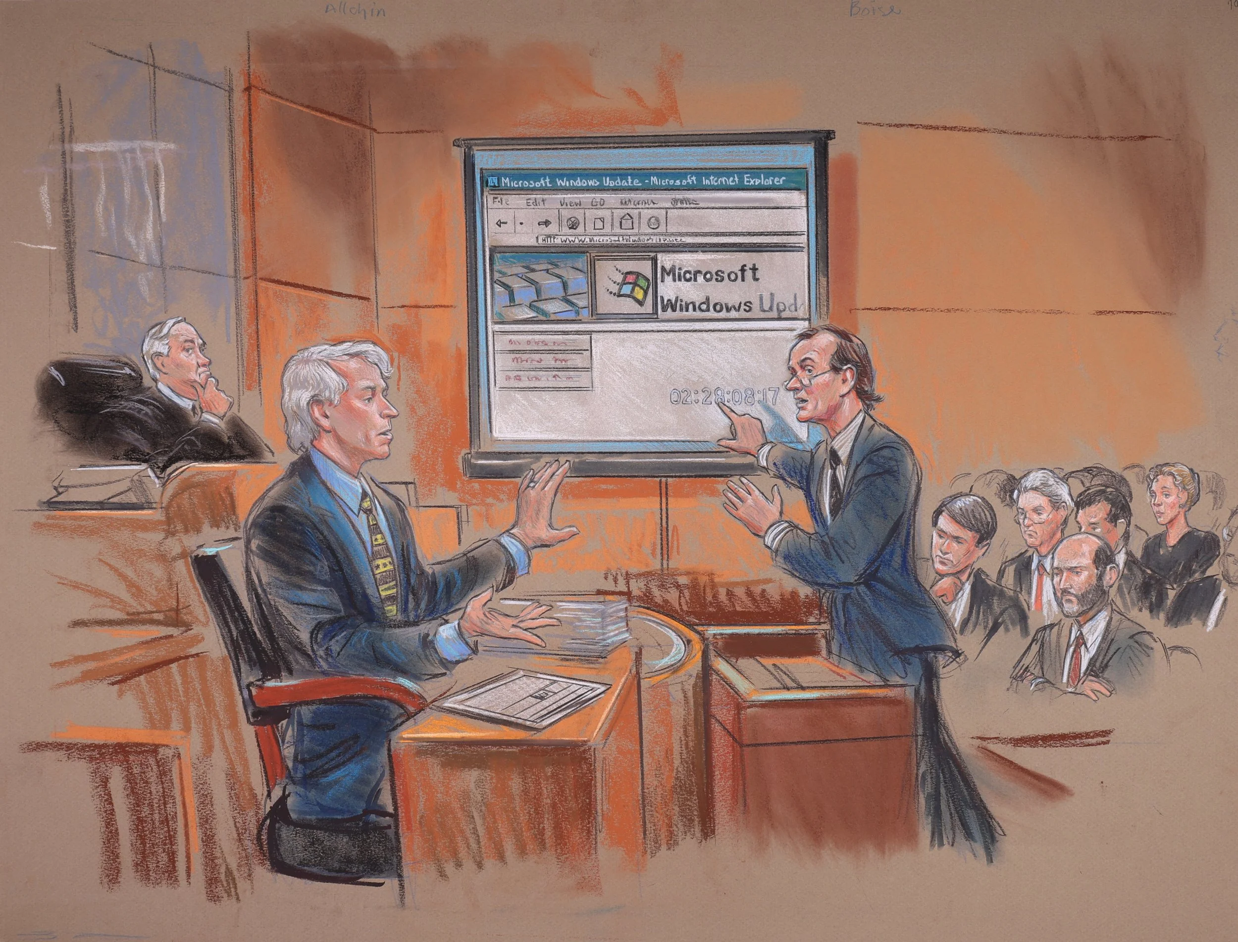 United States v. Microsoft (2000). United States District Court for the District of Columbia. Pastel on paper, 20x26. 