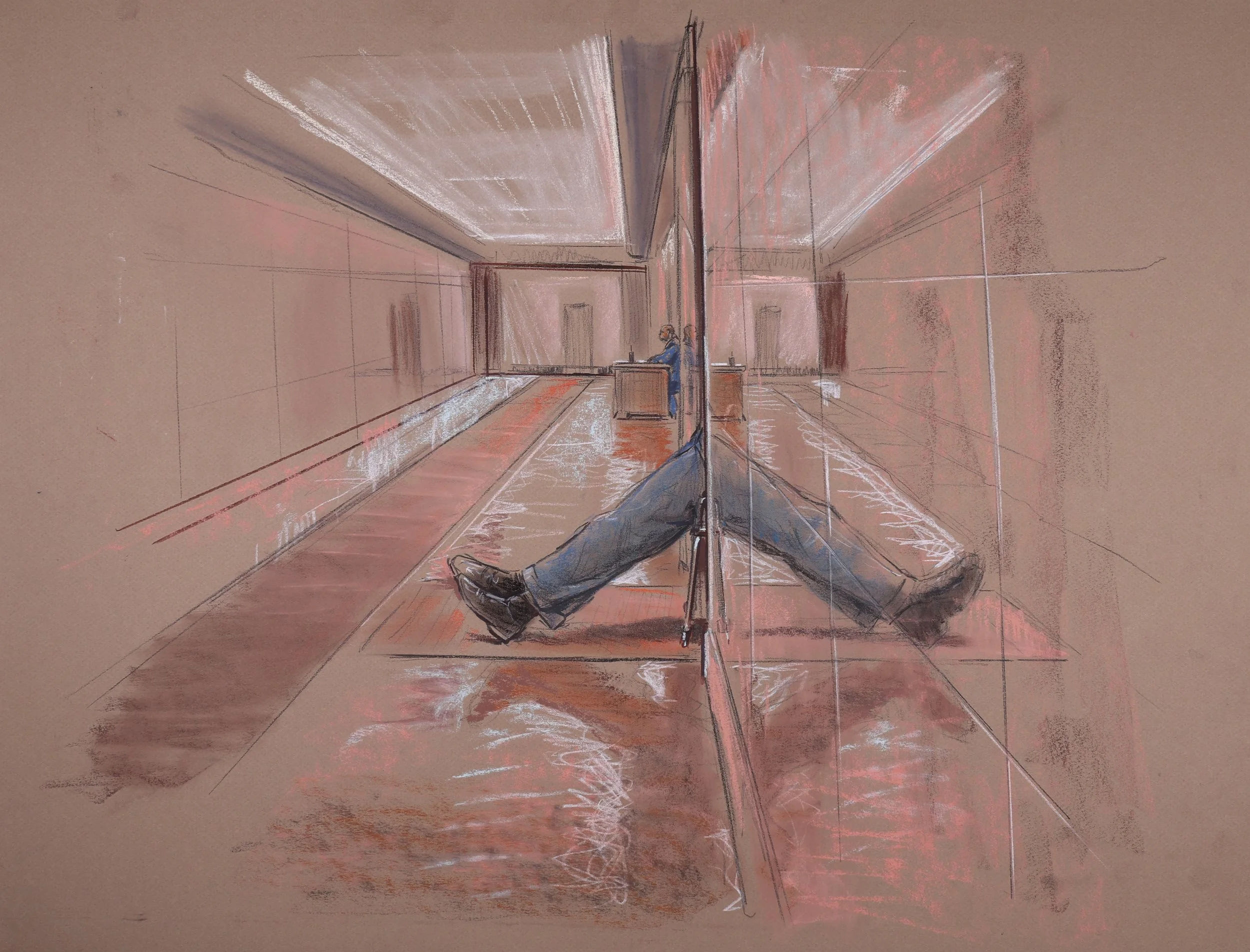 Clinton Starr Grand Jury Impeachment Hearing (1999). U.S Senate. Pastel on Paper, 20x26.