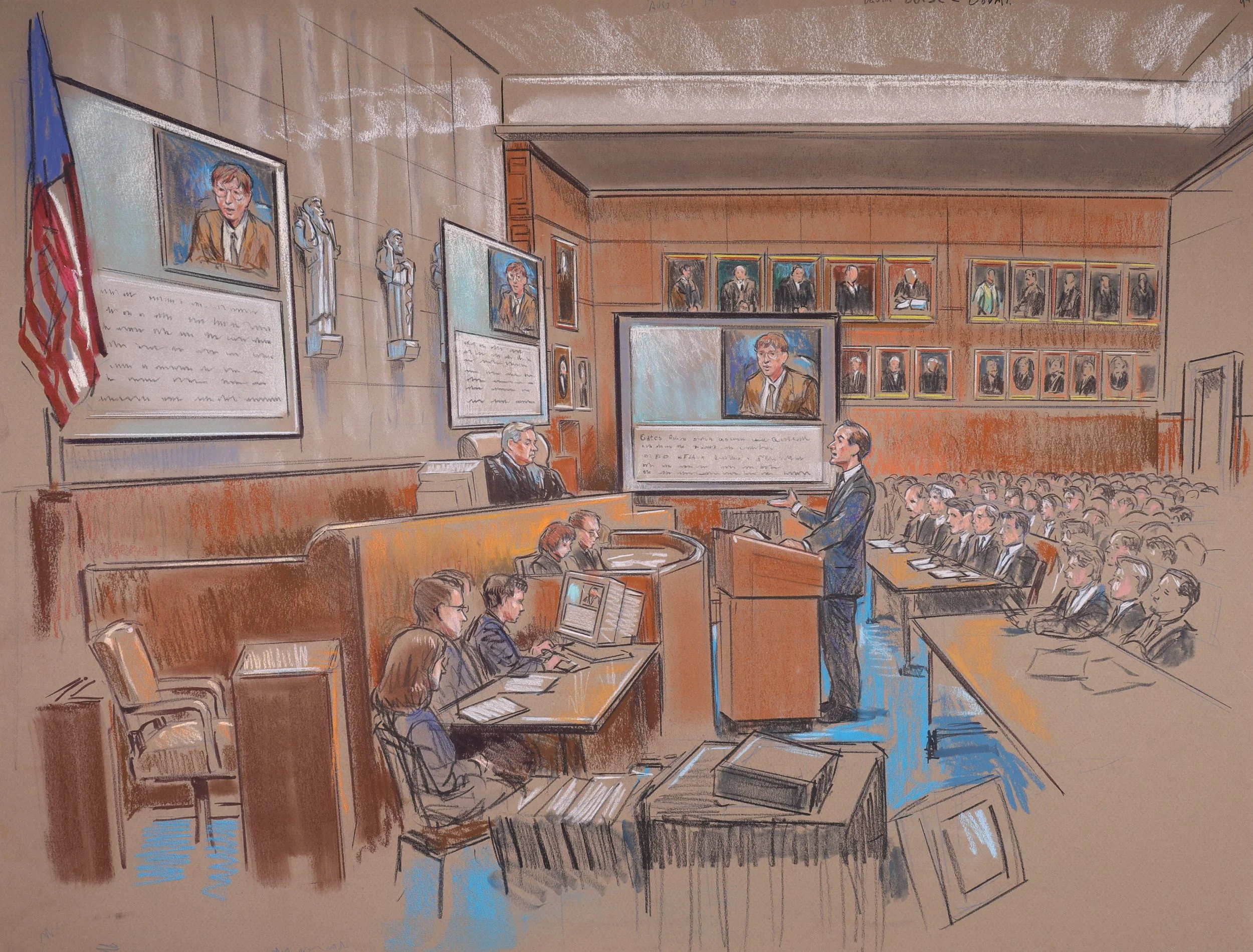 United States v. Microsoft (2000). United States District Court for the District of Columbia. Pastel on paper, 20x26. 