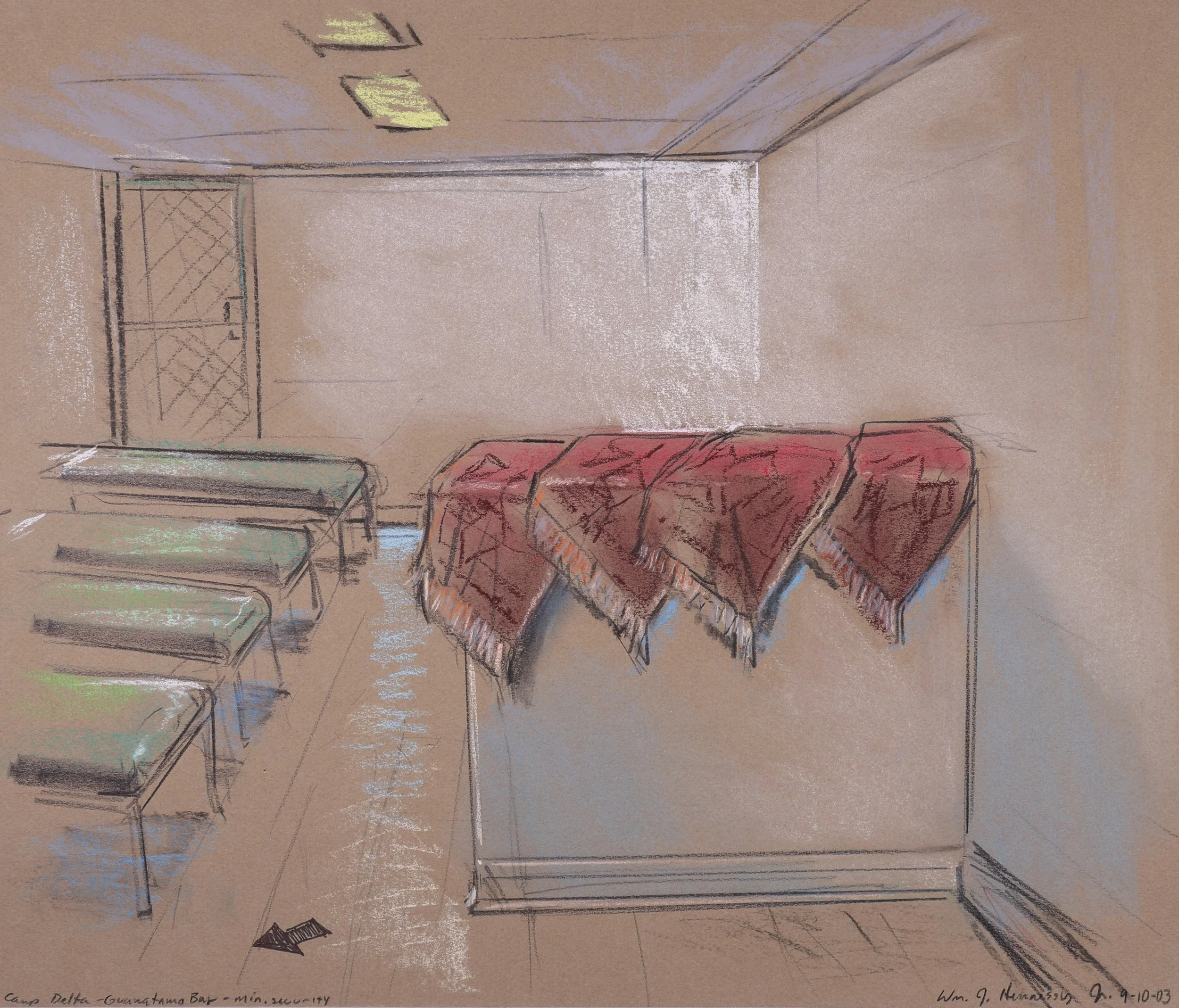 Guantánamo Bay Series (2003). Guantánamo Bay, Cuba. Pastel on paper, 20x26. 
