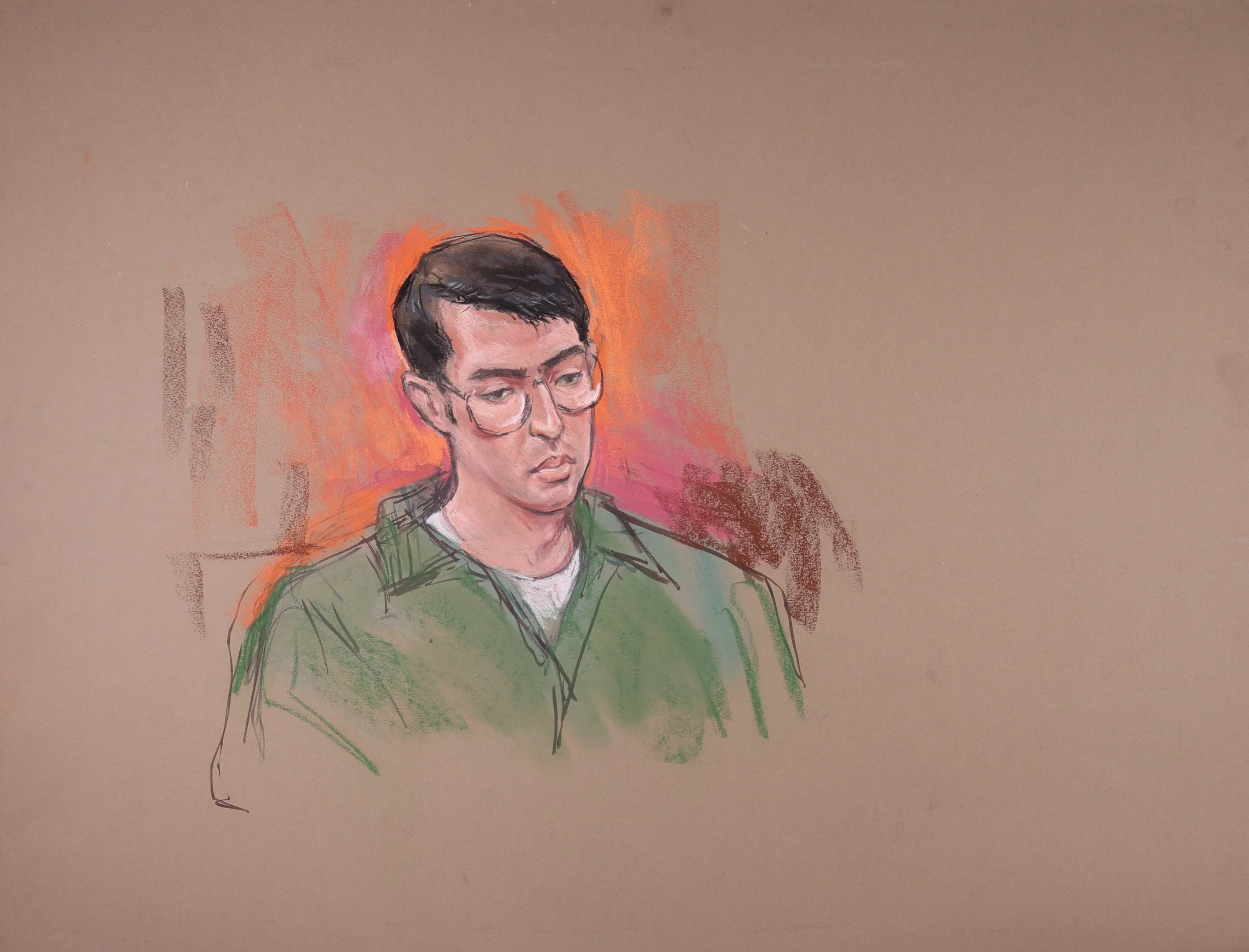 United States v. John Walker Lindh (2002). United States District Court for the Eastern District of Virginia. Pastel on paper, 20x26. 